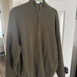 Men's Olive Green Polo Sweater